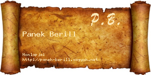 Panek Berill névjegykártya